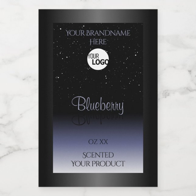 Étiquettes de produit à dégradé bleu foncé avec lo (Étiquettes simples)