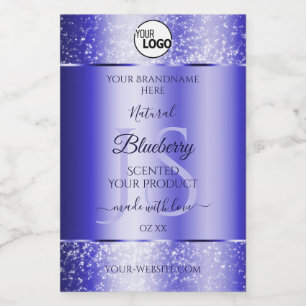 Étiquettes de produit avec paillettes bleu royal M