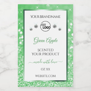 Étiquettes de produit blanches Logo Diamants Paill