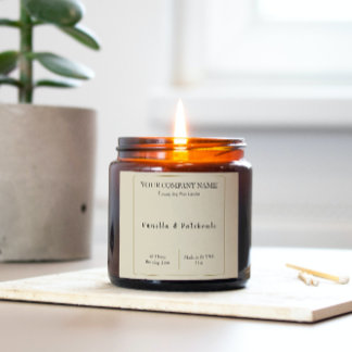 Étiquettes de produit de bougie autocollants carré