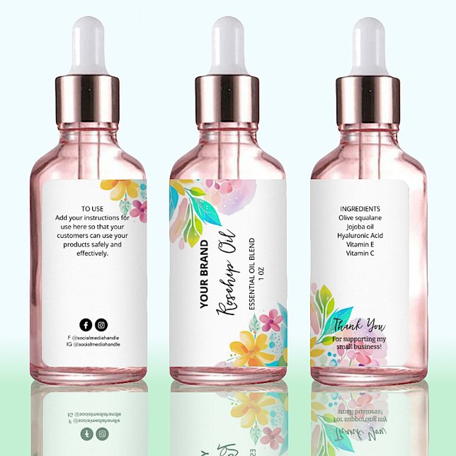 Étiquettes de produit de bouteille de gouttelettes (Créateur téléchargé)
