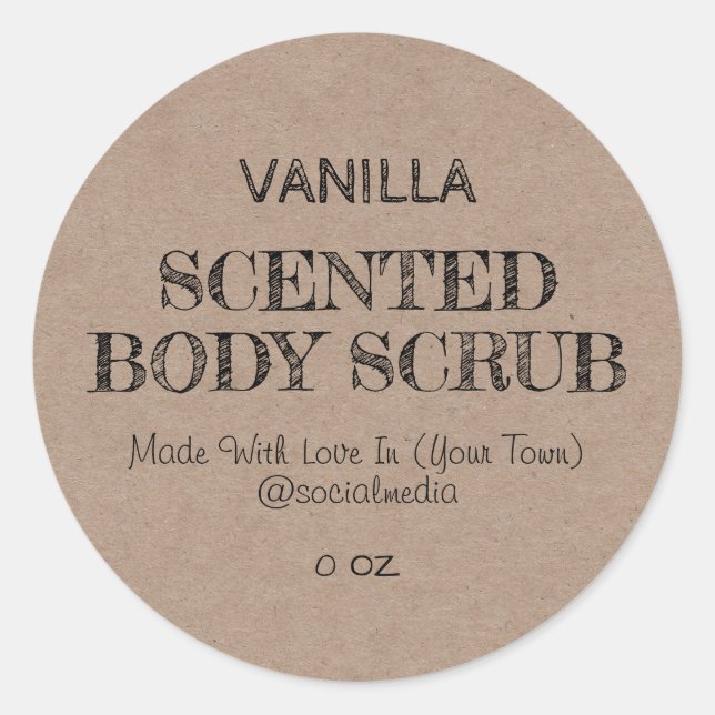 Étiquettes de produit de style de main dessiné (Devant)