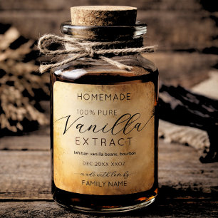 Étiquettes de produit d'extrait de vanille Kraft v