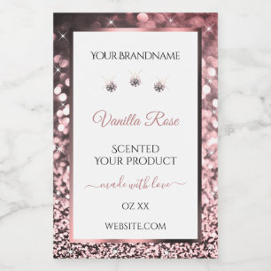 Étiquettes de produit en strass Rose Gold Paillett