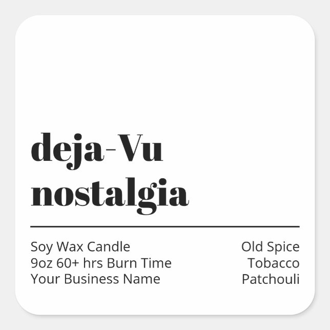 Étiquettes de produits blancs de texte moderne (Devant)