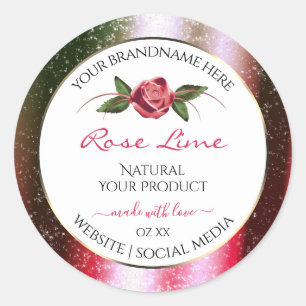 Étiquettes de produits blancs floraux Parties scin