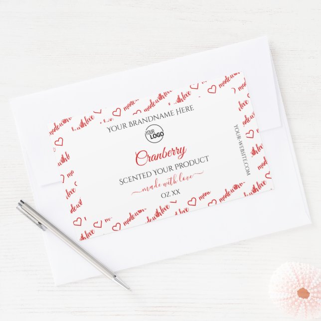 Étiquettes de produits Cloud blanc et rouge avec l (Enveloppe)
