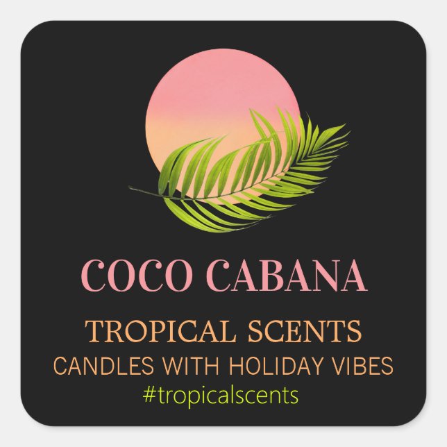 Étiquettes de produits de bougie tropicale moderne (Devant)