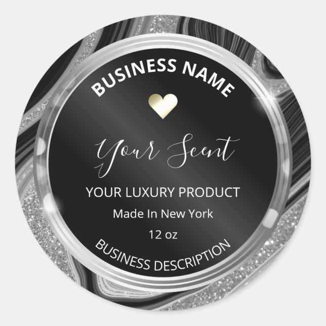 Étiquettes de produits de luxe en argent (Devant)