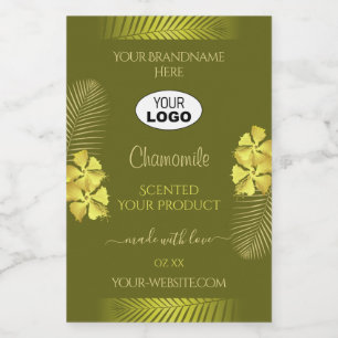 Étiquettes de produits de moutarde Logo de fleurs 