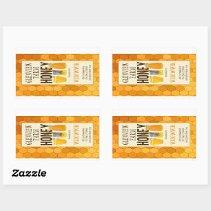 Étiquettes de produits de pots de miel et de peign