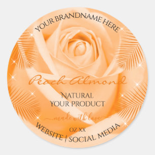 Étiquettes de produits floraux Rose orange avec Fe