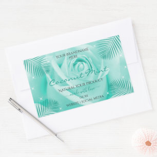 Étiquettes de produits floraux Rose Turquoise avec