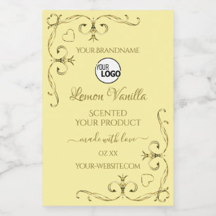 Étiquettes de produits Gold Ornate Corners avec lo