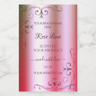 Étiquettes de produits Ornate Pink Vert brillant