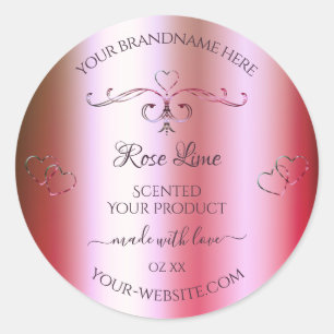 Étiquettes de produits Ornate Pink Vert brillant