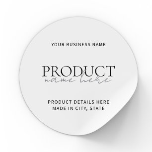 Étiquettes de produits personnalisés minimalistes