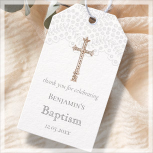 Étiquettes de remerciement de cadeau de baptême en