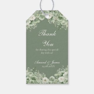 Étiquettes de remerciement de mariage à l'aquarell