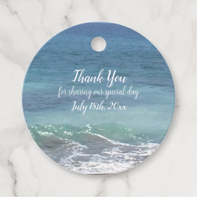 Étiquettes de remerciement de plage et d'océan (Devant)