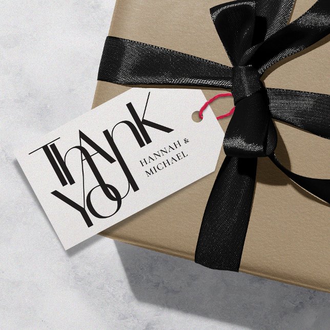 Étiquettes de remerciement noir et blanc (Créateur téléchargé)