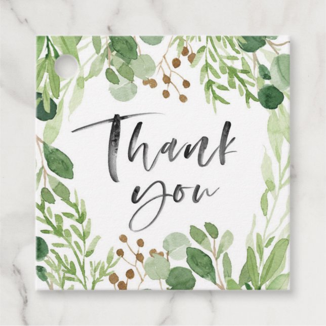 Étiquettes de remerciement pour la verdure (Devant)