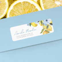 Étiquettes de retour d'adresse aquarelle Citron &