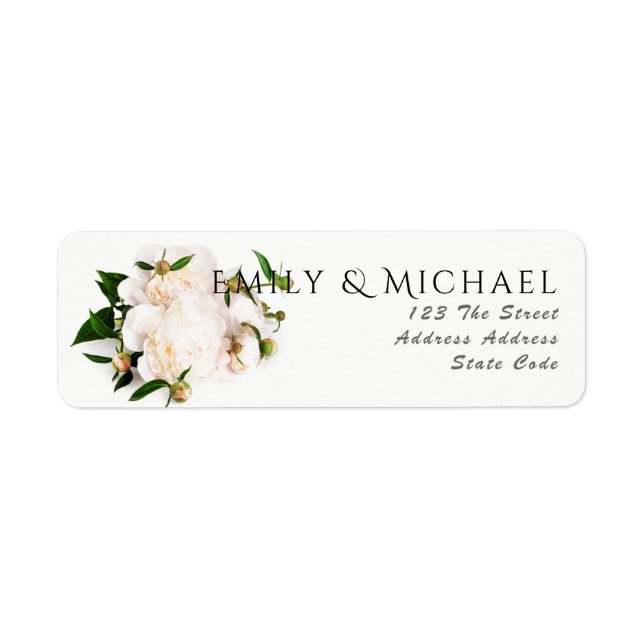 Étiquettes de retour de Mariage rose blanc (Devant)