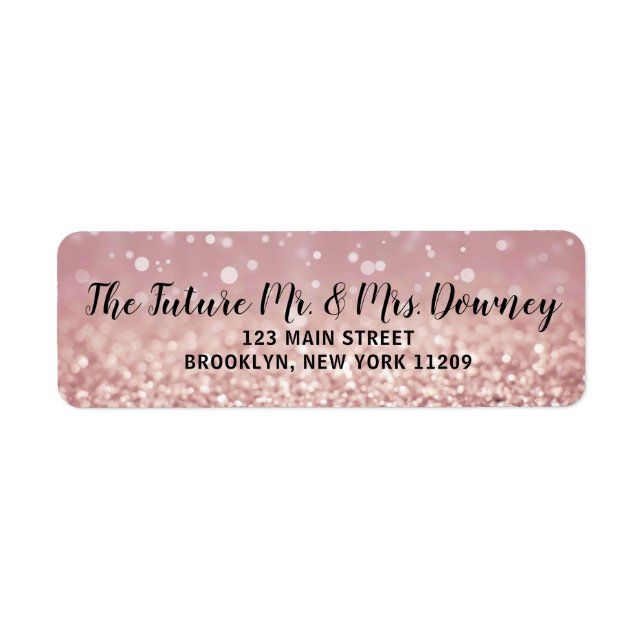 Étiquettes de retour du Mariage rose Gold (Devant)