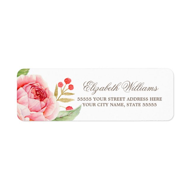 Étiquettes de retour du Rose romantique (Devant)