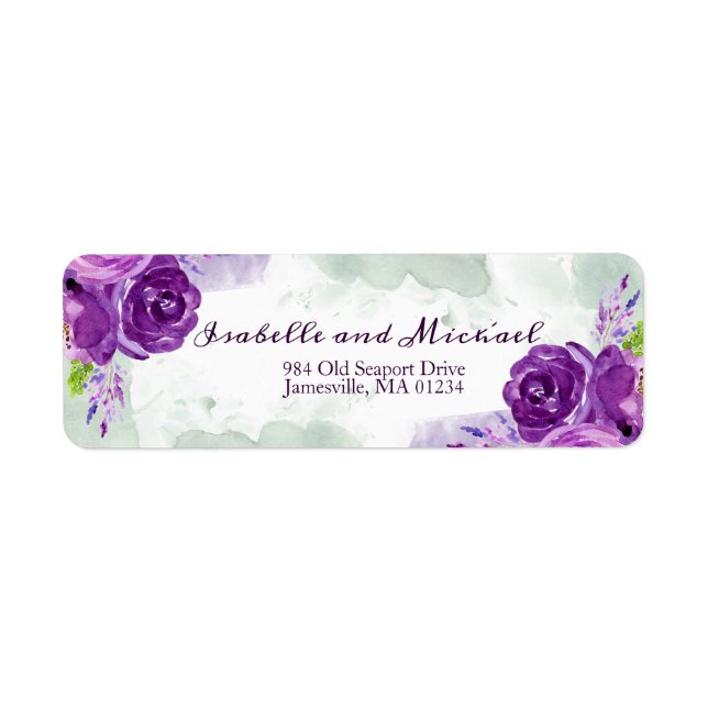 Étiquettes de retour Floral Rose ultra violet (Devant)