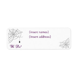 Étiquettes de retour Mariage Spiderweb