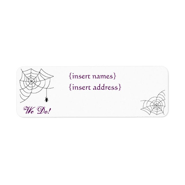 Étiquettes de retour Mariage Spiderweb (Devant)