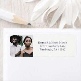 Étiquettes de retour simple Mariage photo