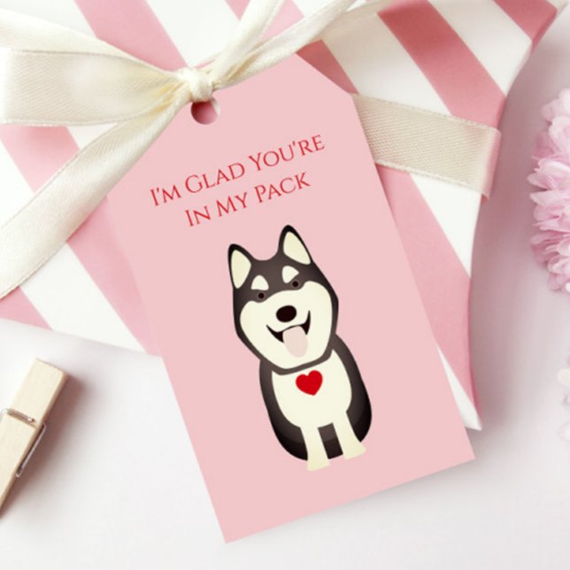 Étiquettes de Saint-Valentin pour chien Husky, Sai (Créateur téléchargé)