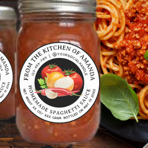 Étiquettes de sauce spaghetti maison