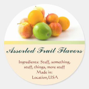 Étiquettes de saveur de fruits assorés