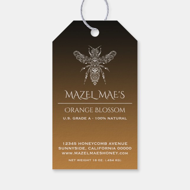 Étiquettes de saveur de miel maison sur mesure (Dos)