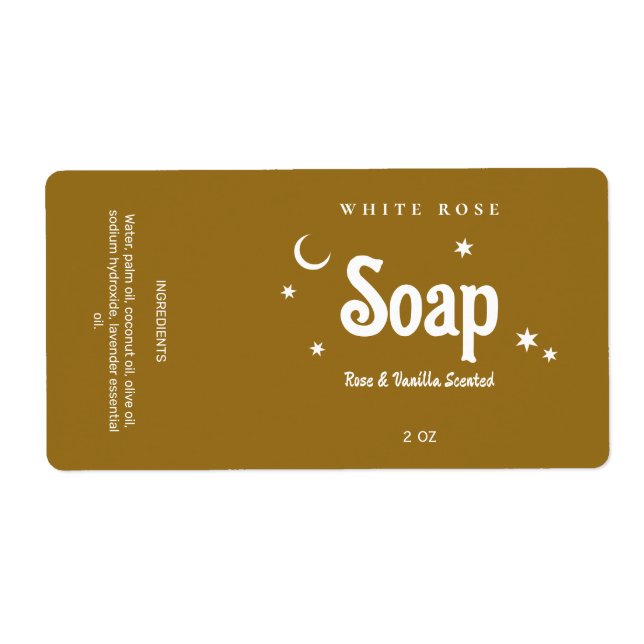 Étiquettes de savon à thème Boho Brown (Devant)