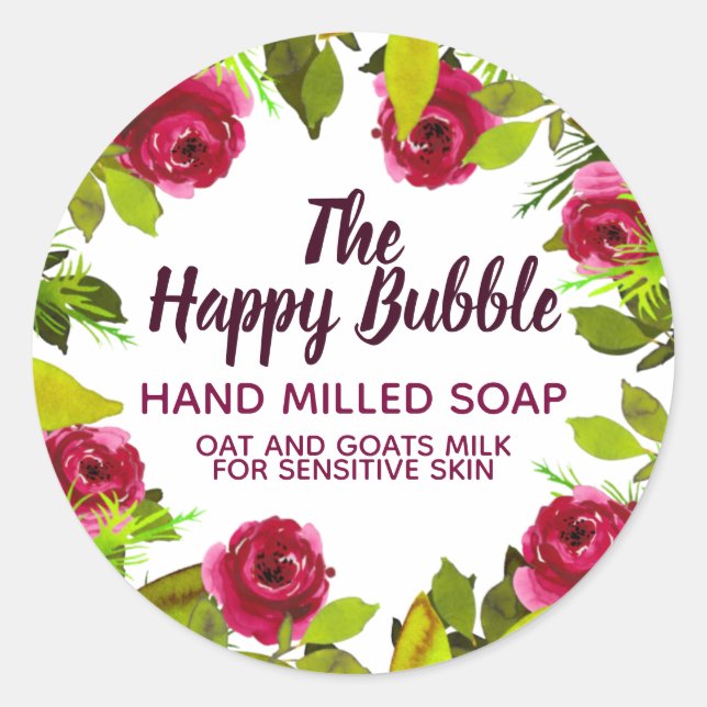 Étiquettes de savon artisanal à la frontière d'aqu (Devant)