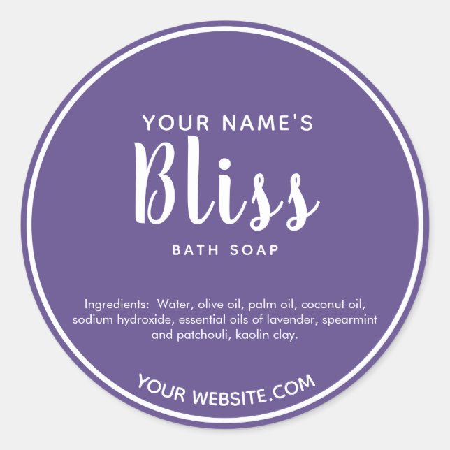Étiquettes de savon artisanal moderne Curted Round (Devant)