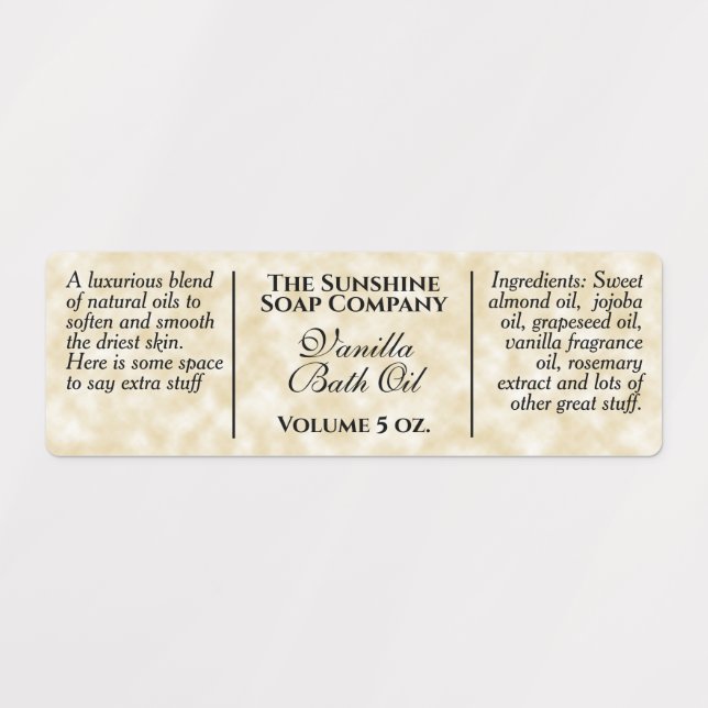 Étiquettes de savon de papier parchemin étanche (Design 1)