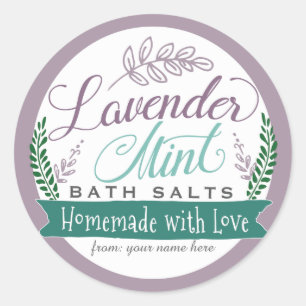 Étiquettes de sel de bain à la menthe de Lavende