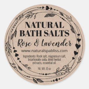 Étiquettes de sel de bain Kraft biologique naturel