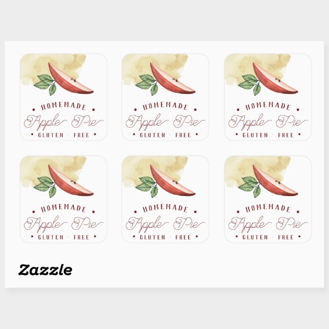 Étiquettes de tarte aux pommes sans gluten (Feuille)