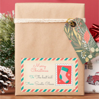 Étiquettes de timbres postés de Noël rétro - Stock