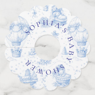 Étiquettes de verre à vin pour Baby Shower Toile d