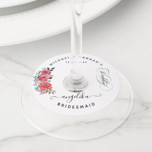 Étiquettes de verre de vin de mariage personnalisé