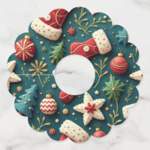 Étiquettes de verre de vin de Noël