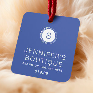 Étiquettes de vêtements Petite entreprise Bleu Bla